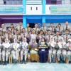 BERPRESTASI. Kontingen SMK PGRI Jatibarang sukses meraih Juara Umum 1 Kejuaraan Pencak Silat Tingkat Nasional Ksatria Bima Open 1 tahun 2022 di Kabupaten Kuningan, Jawa Barat, Sabtu (5/3)