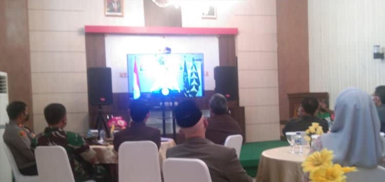 RESTORASI. Kejaksaan Negeri Majalengka mengikuti launching program Rumah Restorative Justice di aula Kejari Majalengka, Rabu (16/3).