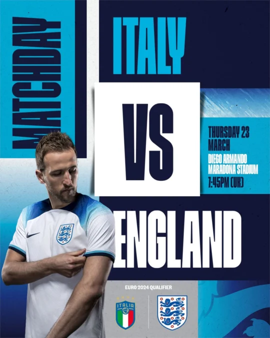 Live Streaming Kualifikasi Euro 2024 Italia vs Inggris. Foto: twitter.com/england