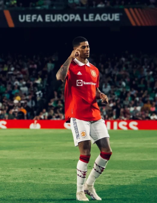 Marcus Rasford melakukan selebrasi usai mencetak gol dan sukses membawa Manchester United taklukkan Real Betis,skor 1-0. Foto : instagram.com/manchesterunited