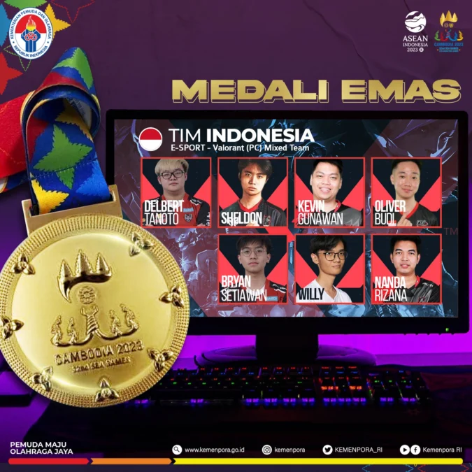 Timnas ESport Indonesia Mundur dan Tetap Dapat Emas!. Foto: twitter.com/KEMENPORA_RI