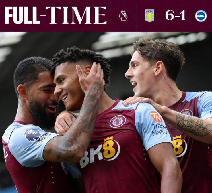 hasil pertandingan Aston Villa vs Brighton