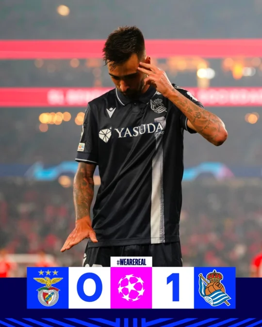 Hasil Benfica vs Real Sociedad