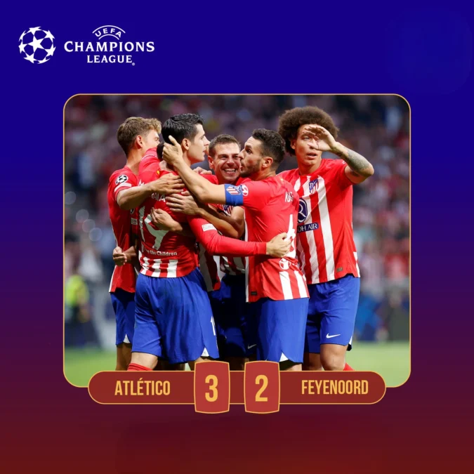 Hasil Pertandingan Atletico Madrid vs Feyenoord