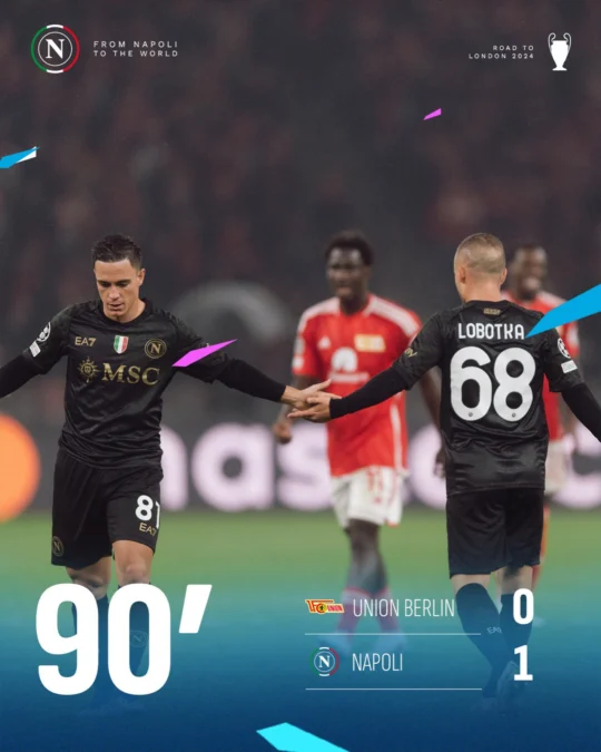 Hasil Union Berlin vs Napoli