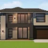 cara membuat rumah modern simple di Minecraft