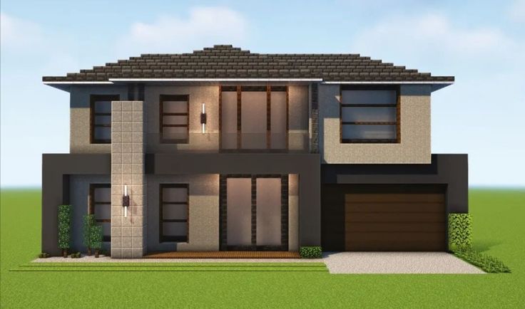 cara membuat rumah modern simple di Minecraft