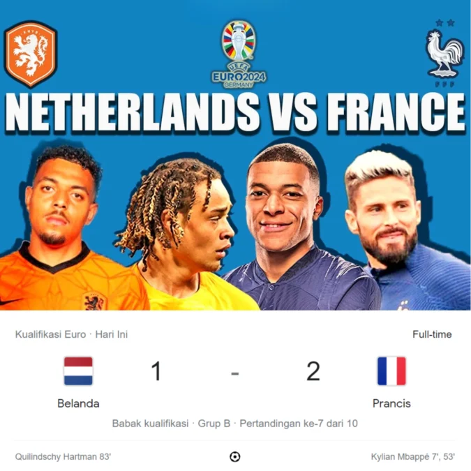 hasil belanda vs prancis