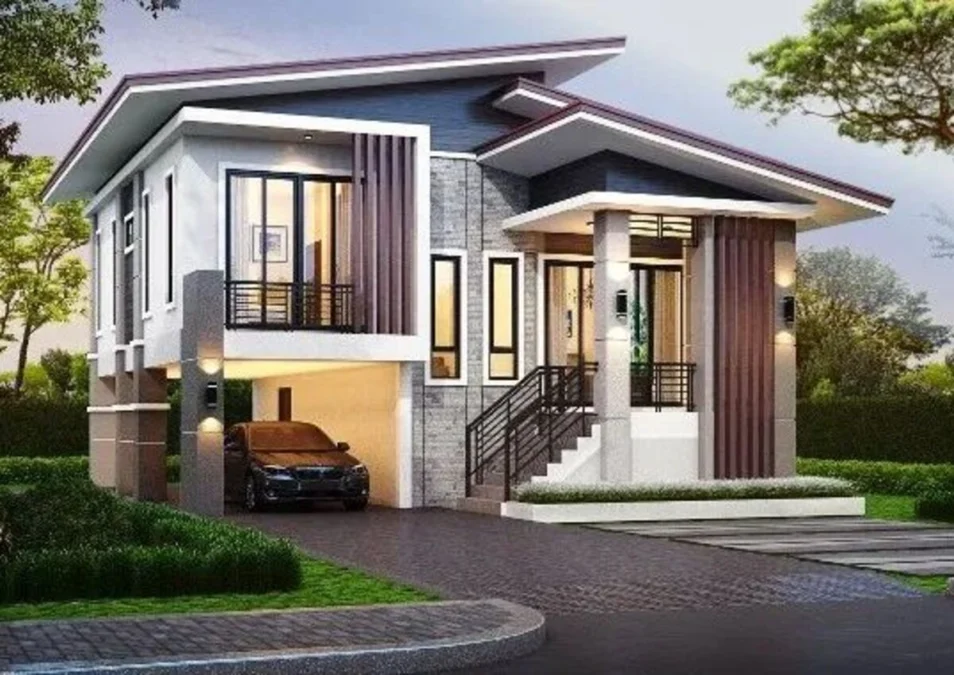 Ide Desain Rumah Minimalis Atap Miring 2 Lantai Yang Unik