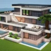 Rumah modern simple di Minecraft