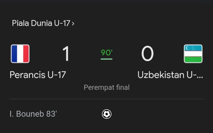 Hasil Perancis U-17 vs Uzbekistan U-17