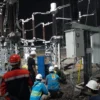 PLN.UPT CIREBON kembali mengoperasikan SUTT 150KV NEW Kadipaten-Sunyaragi untuk menjamin keandalan sistem kelistrikan. FOTO: ASEP SAEPUL MIELAH/ RAKCER.ID