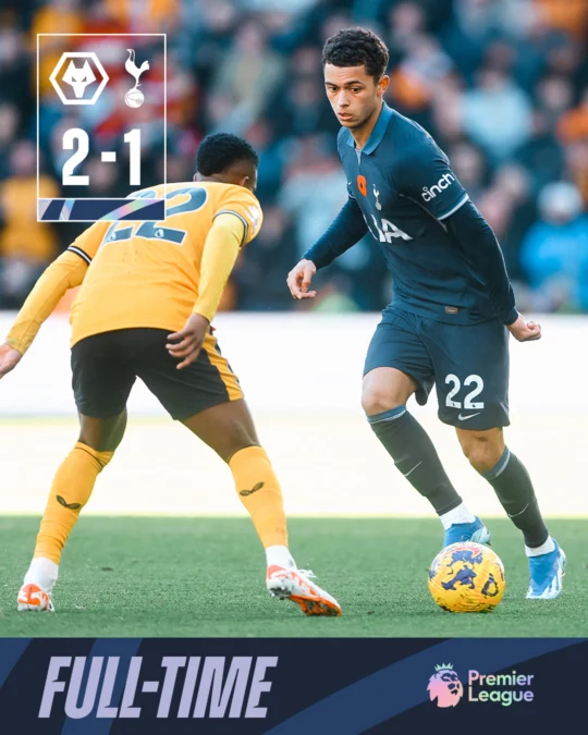 Hasil Wolves vs Tottenham Hotspur