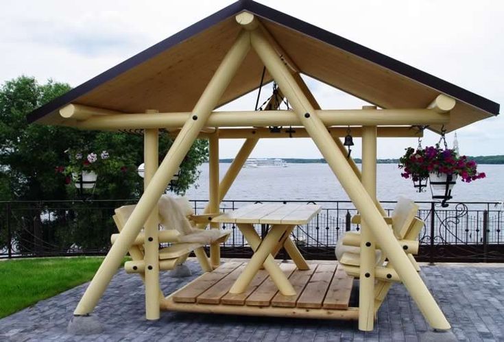 ide desain gazebo menggunakan bambu