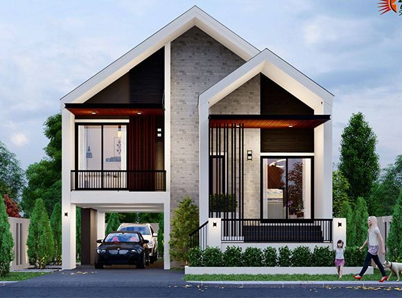 desain fasad rumah minimalis split level