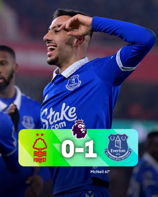 Hasil Nottingham Forest vs Everton di Premier League 2023/2024