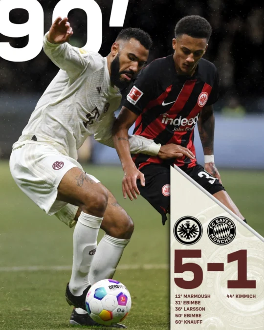 Hasil Eintracht Frankfurt vs Bayern Munich di Bundesliga 2023/2024