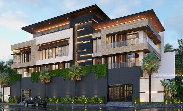 desain rumah modern 4 lantai