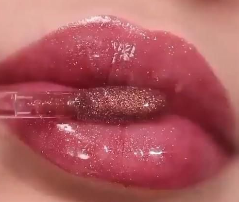 cara ombre bibir glitter