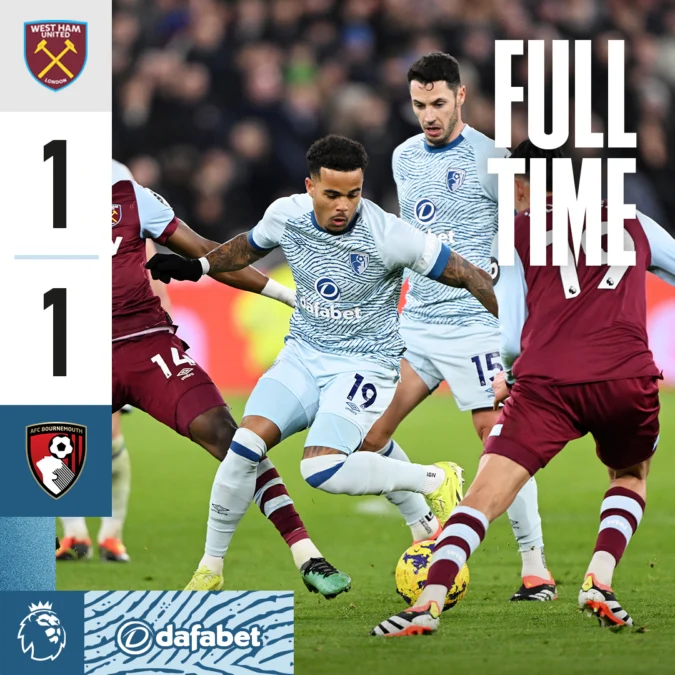 Hasil West Ham United vs Bournemouth di Premier League 2023/2024: Anti Klimaks Banget! Hasil West Ham United vs Bournemouth di Premier League 2023/2024