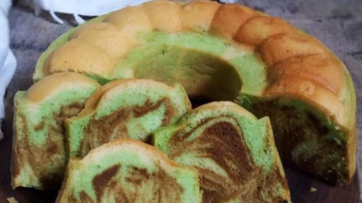 Resep Kue Marmer Pandan rasanya lembut dan Lumer di Mulut