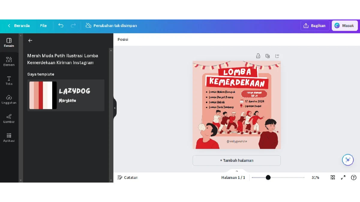 Cara Membuat Poster Lomba 17 Agustus 2024 di Website Resmi Canva Anti Ribet!
