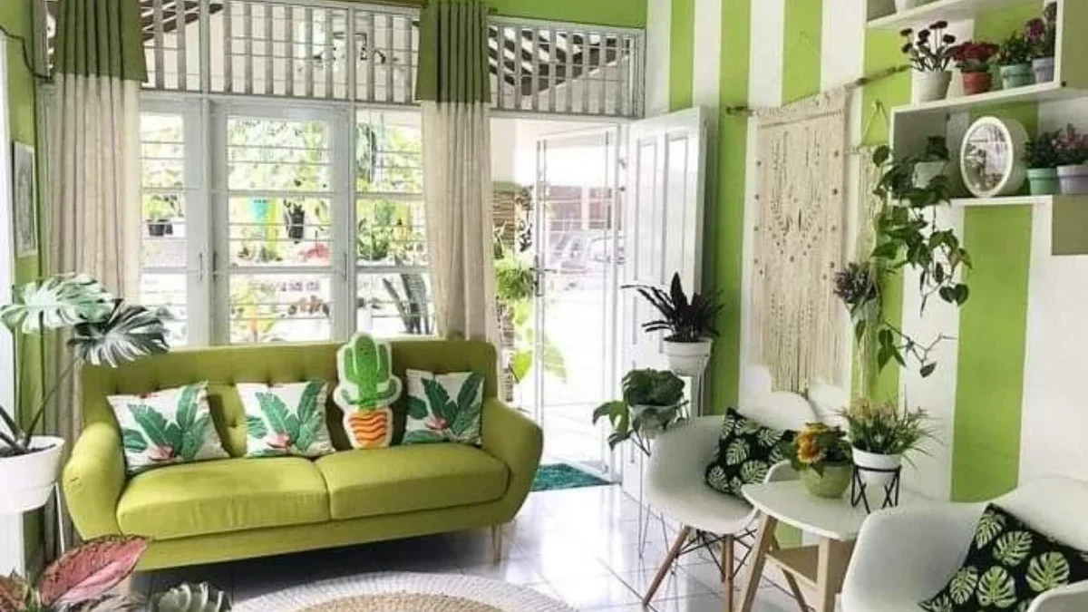 Inspirasi Desain Ruang Tamu Warna Hijau yang Elegan dan Menyejukkan untuk Rumah 