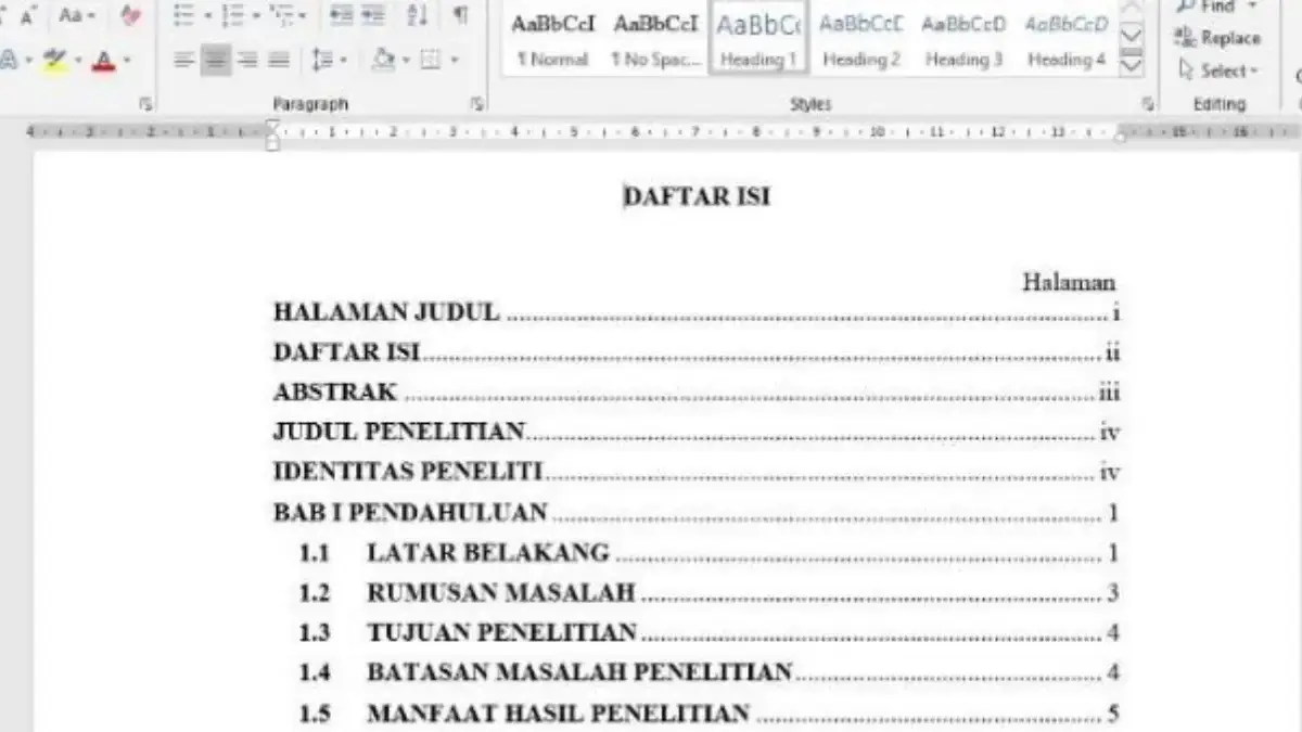 Mahasiswa Wajib Tahu! Cara Membuat Daftar Isi Otomatis di Microsoft Word yang Mudah dan Cepat untuk Skripsi