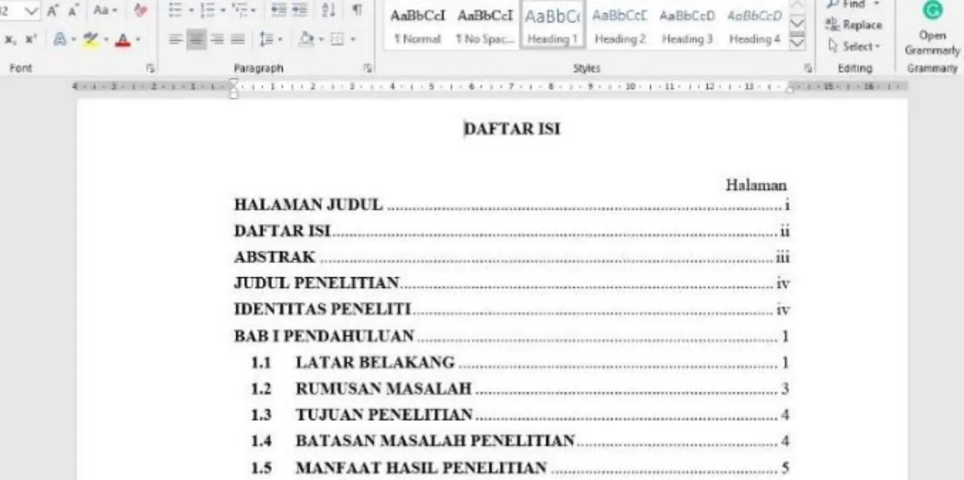 Mahasiswa Wajib Tahu! Cara Membuat Daftar Isi Otomatis di Microsoft