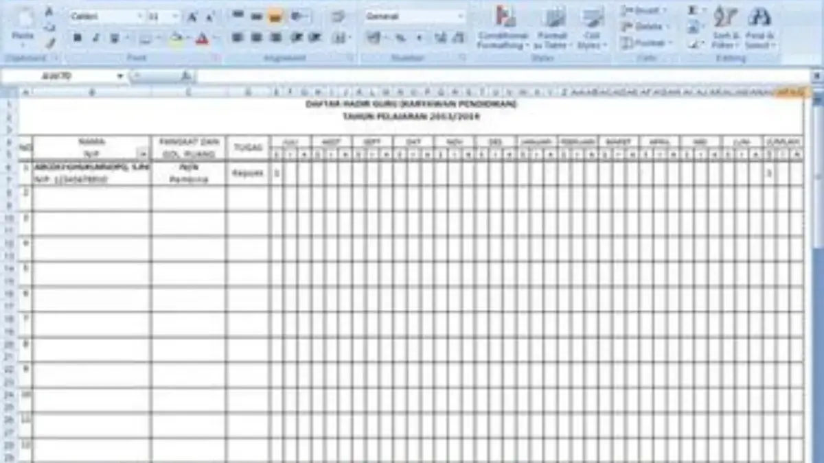 Cara Membuat Daftar Absensi di Excel, Mudah dan Cepat! 
