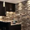 Inspirasi Desain Dapur Minimalis dengan Panel Dinding Batu Alam, Cocok untuk Hunian Masa Kini! 