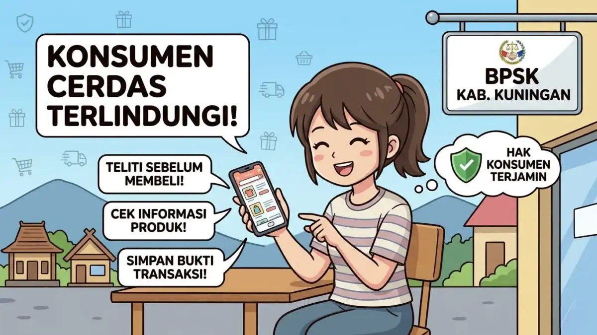 Marak belanja online, BPSK Kuningan sosialisasikan komsumen cerdas, teliti dan tak mudah tergiur.