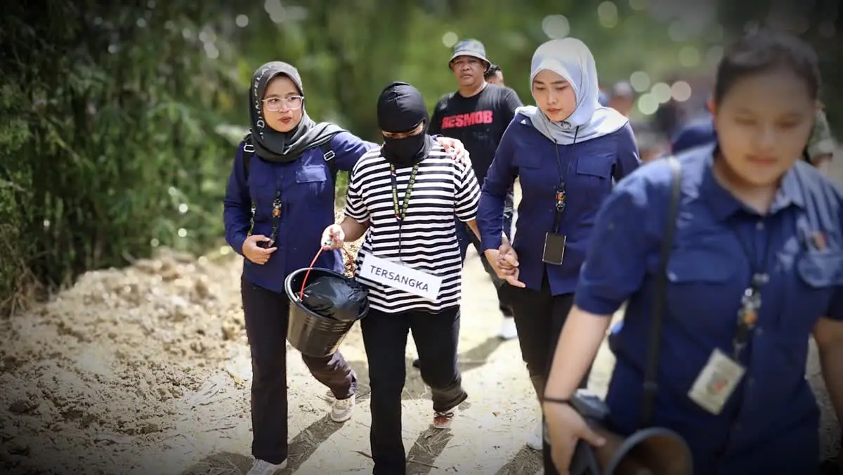 Rekontruksi kasus pembuangan bayi di kuningan