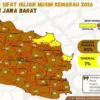 BMKG BMKG Jawa Barat Rilis Peta Wilayah Terdampak Pengurangan Curah Hujan Sepekan ke Depan