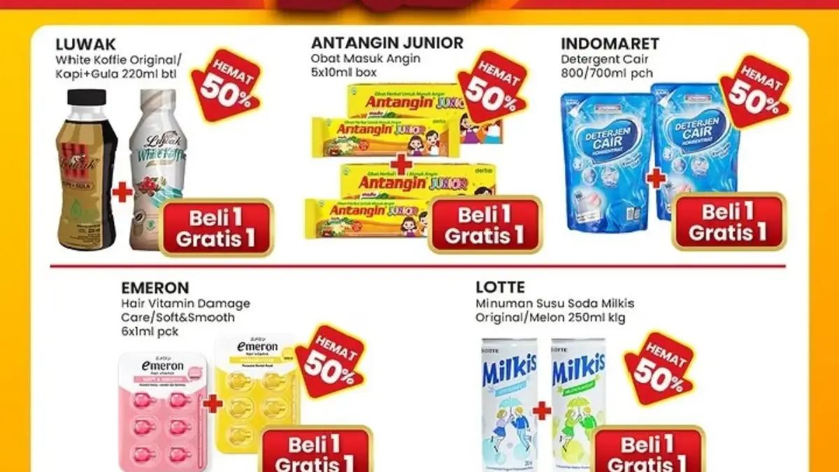 Promo Indomaret Double Date 7.7: Belanja Hemat Serba Gratis Beli 1 Gratis 1 Hanya 3 Hari!